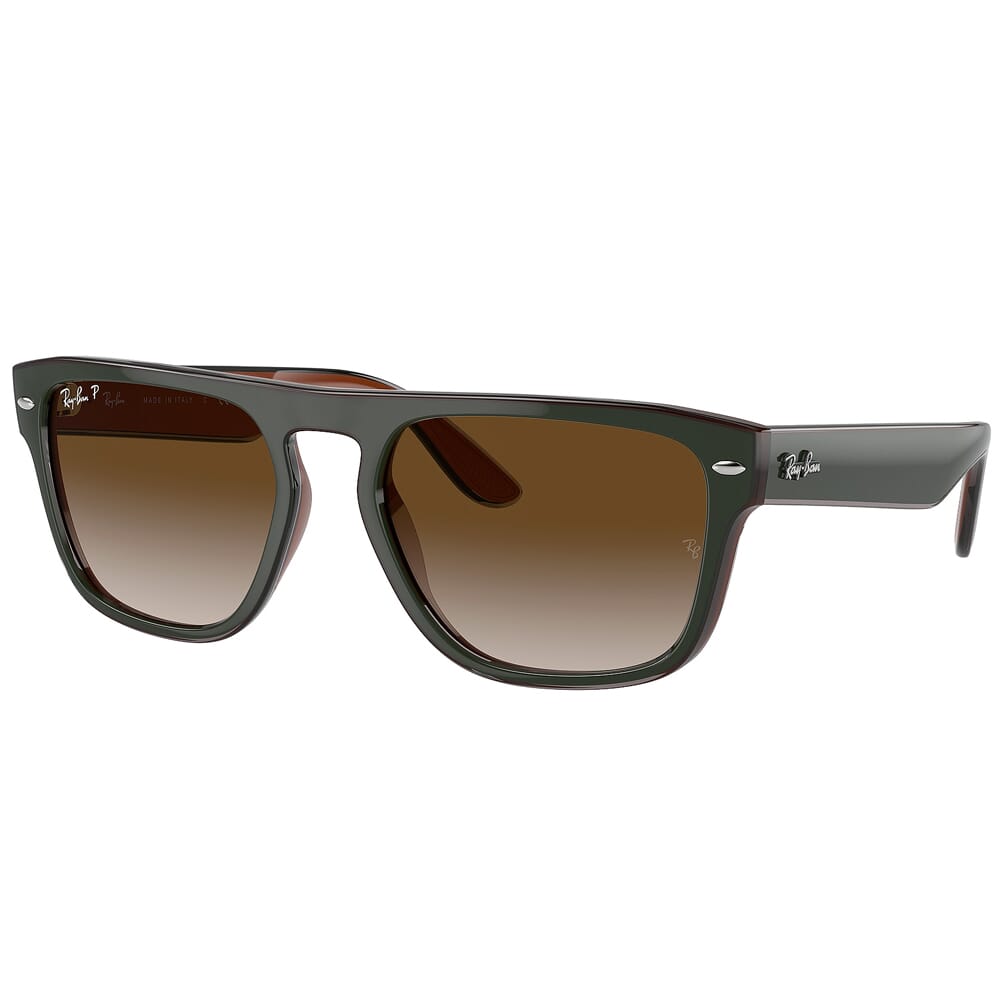 Ray-Ban 0RB4407 Green/Dark Gray/Transparent Brown Sunglasses w/Polarized Gray/Brown Gradient Lenses 0RB4407-6732T5-57