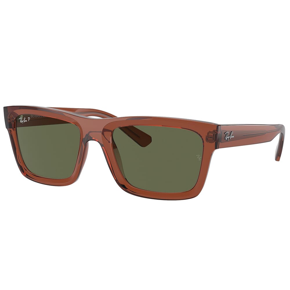Ray-Ban 0RB4396 Transparent Brown Sunglasses w/Dark Green Polarized Lenses 0RB4396-66789A-57