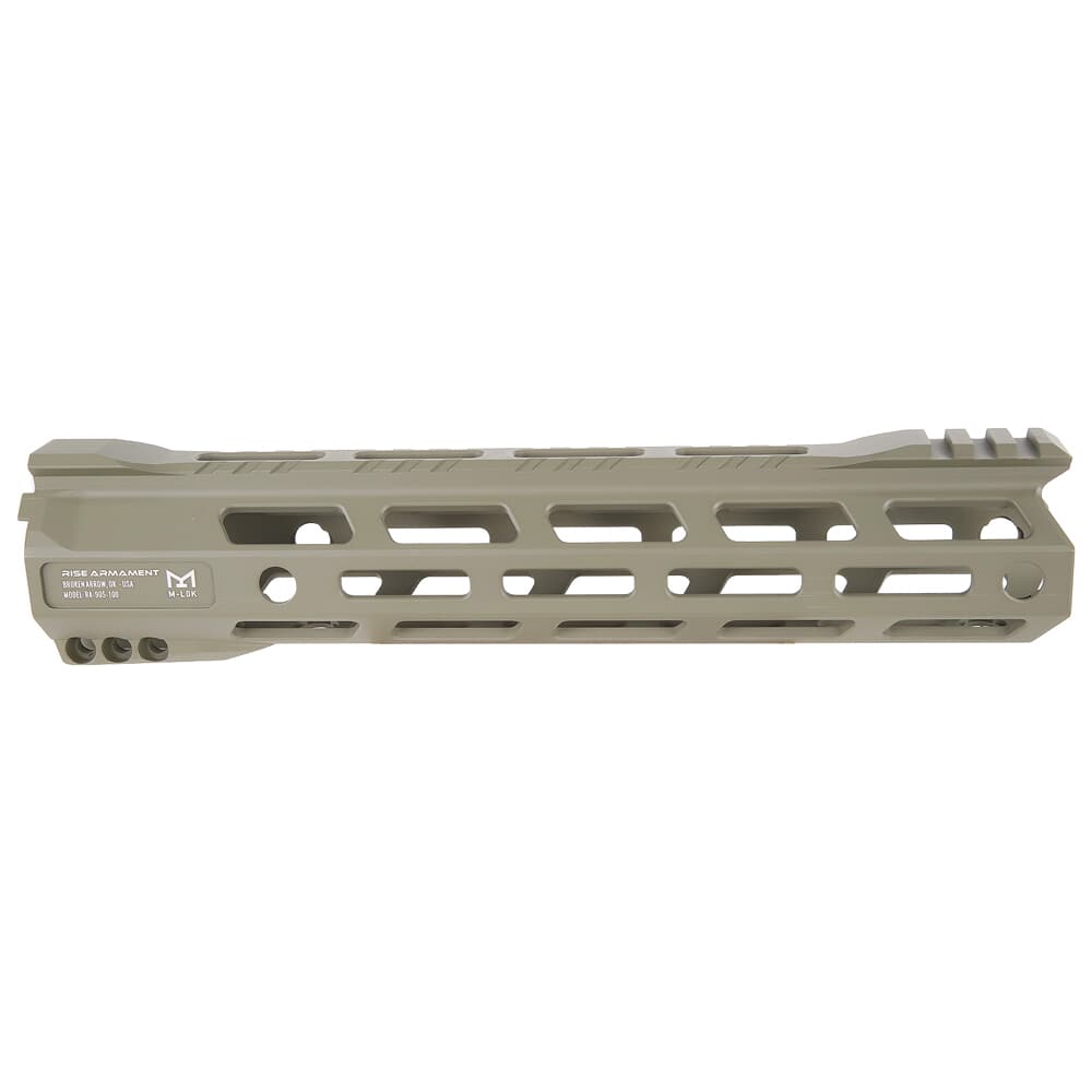RISE Armament RA-905 10&quot; Foliage Green Skeletonized AR-15 M-LOK Handguard RA-905-100-FG