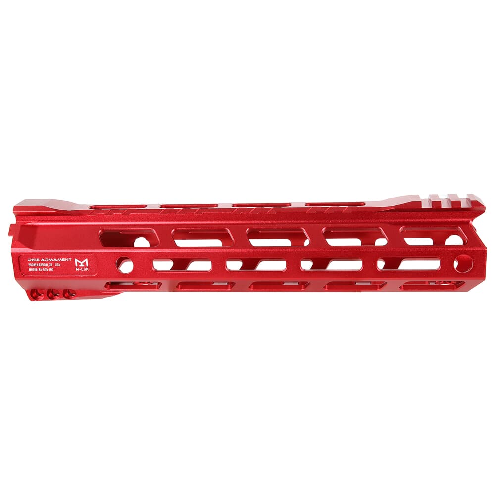 RISE Armament RA-905 10&quot; RISE Red Skeletonized AR-15 M-LOK Handguard RA-905-100-RR