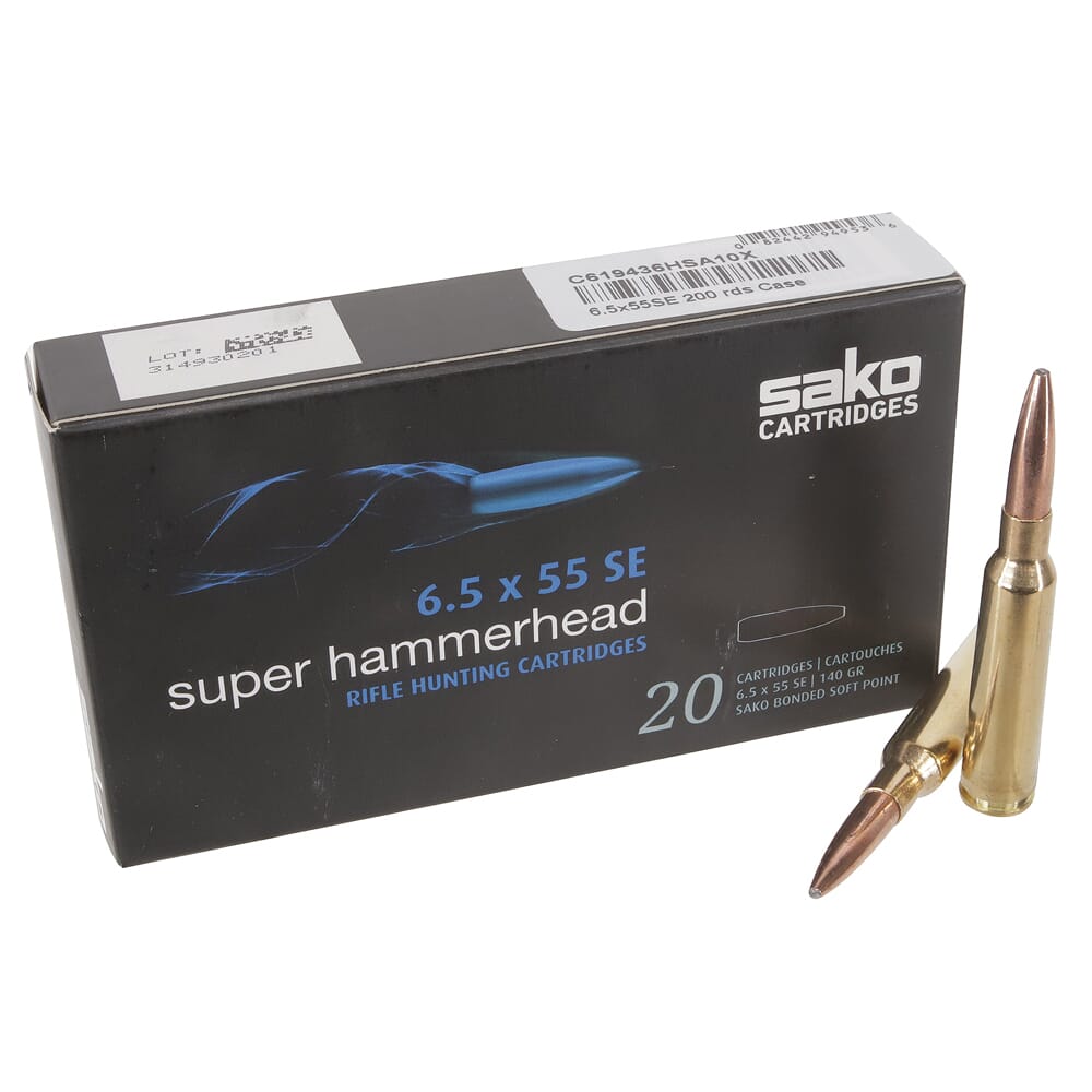Sako Super Hammerhead 6.5x55 Swede 140gr Ammunition Case of 200 C619436HSA10X