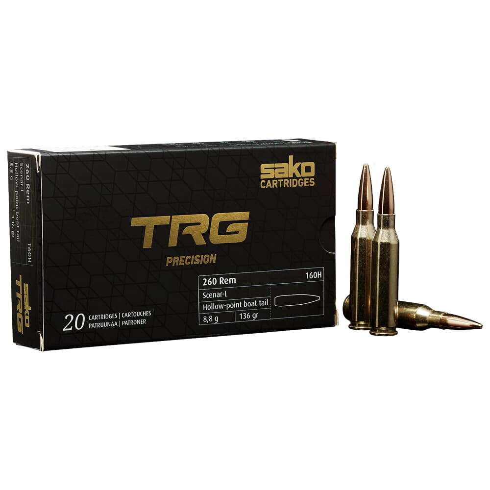 Sako TRG Precision .260 Rem 136gr Hollow Point Boat Tail Ammunition Case of 200 C661160HSA10X