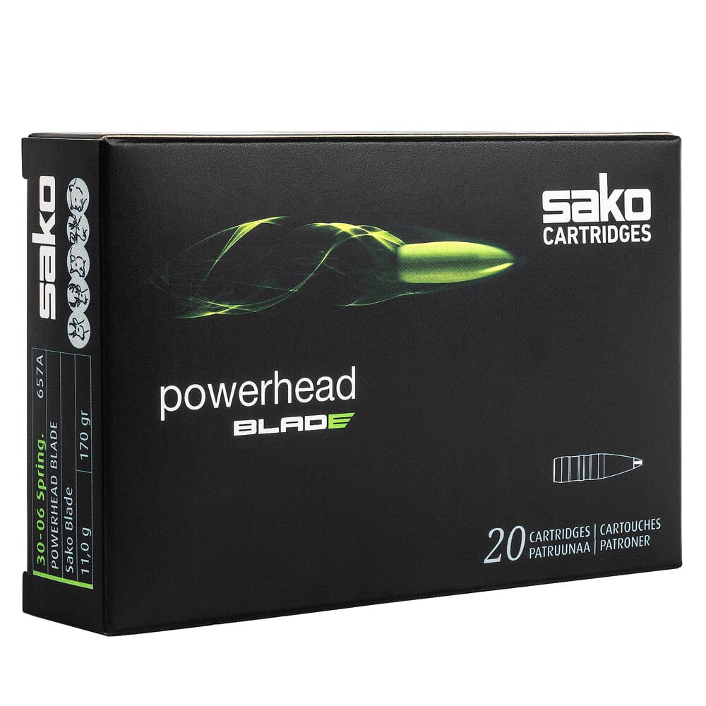 Sako Powerhead Blade .30-06 Sprg 170gr Lead Free Ammunition Box of 20 C631657ASA10XBX