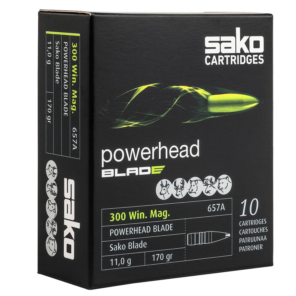 Sako Powerhead Blade .300 Win Mag 170gr Lead Free Ammunition Case of 100 C633657ASB10X