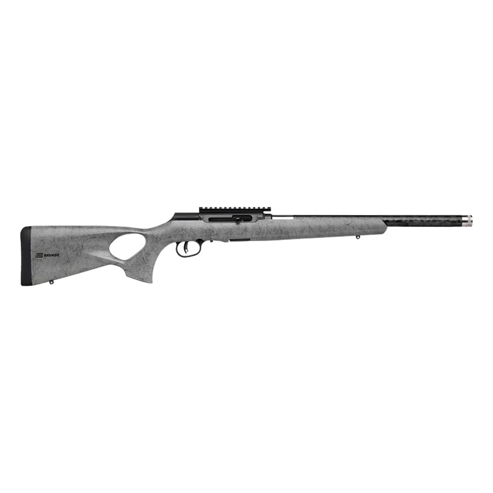 Savage Arms A22 Timberlite Thumbhole .22 LR 18&quot; 1:16&quot; 1/2x28 Bbl Gray w/Black Spiderweb Semi-Auto Rifle w/(1) 10rd Mag 47253