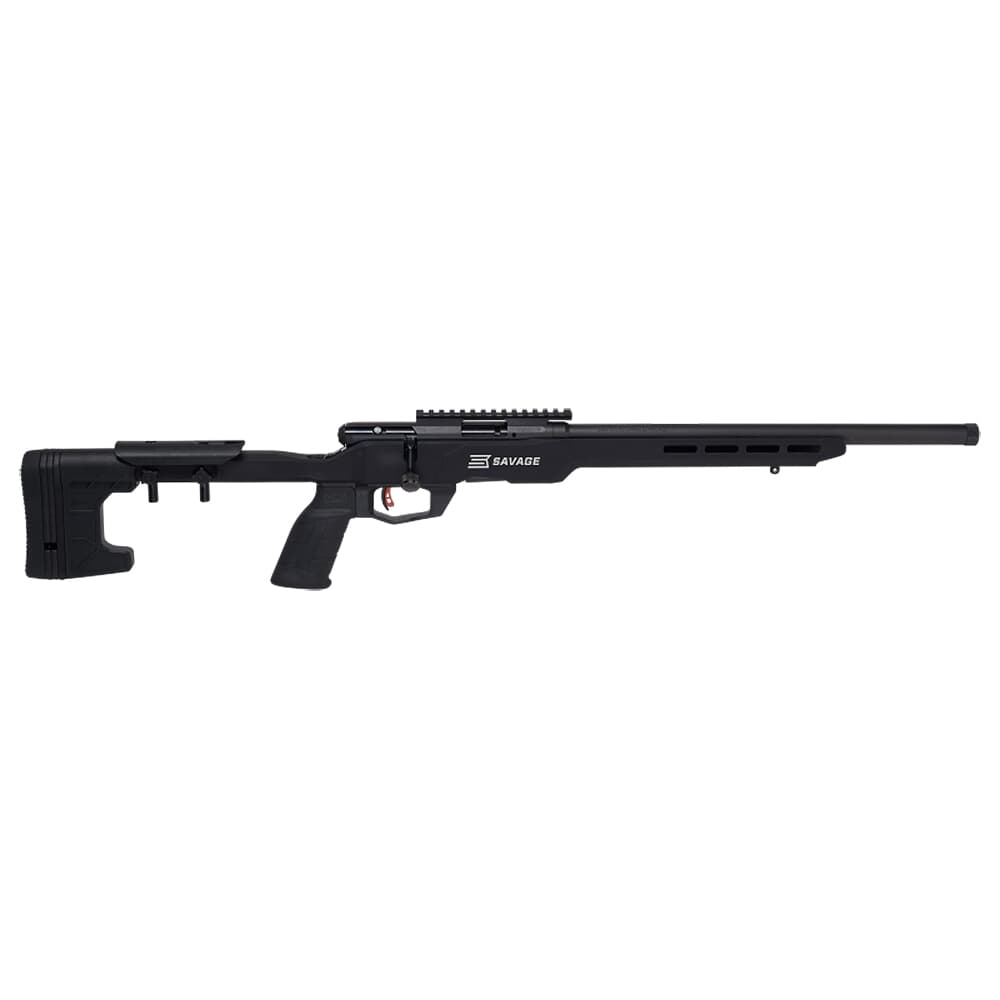 Savage Arms B22 Precision .22 LR 18\&quot; 1:16\&quot; 1/2x28 Bbl Black Aluminum BA Rifle w/(1) 10rd Mag, Custom MDT 1pc Chassis &amp; MDT Pistol Grip 70248