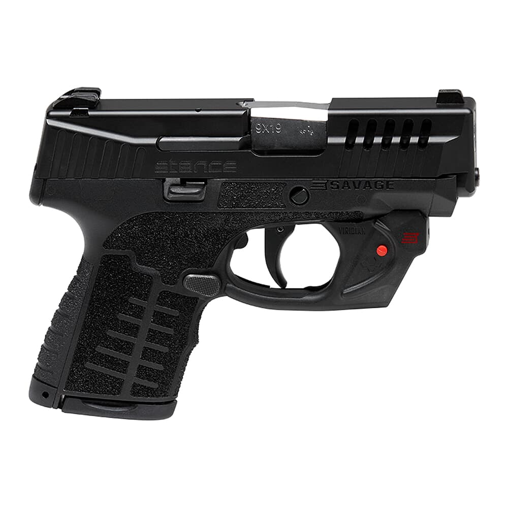 Savage Arms Stance MC9 9mm 3.2&quot; 1:10&quot; Bbl Black Semi-Auto Pistol w/Viridian E-Series Red Laser, (1) 7rd &amp; (1) 10rd Mags 67047