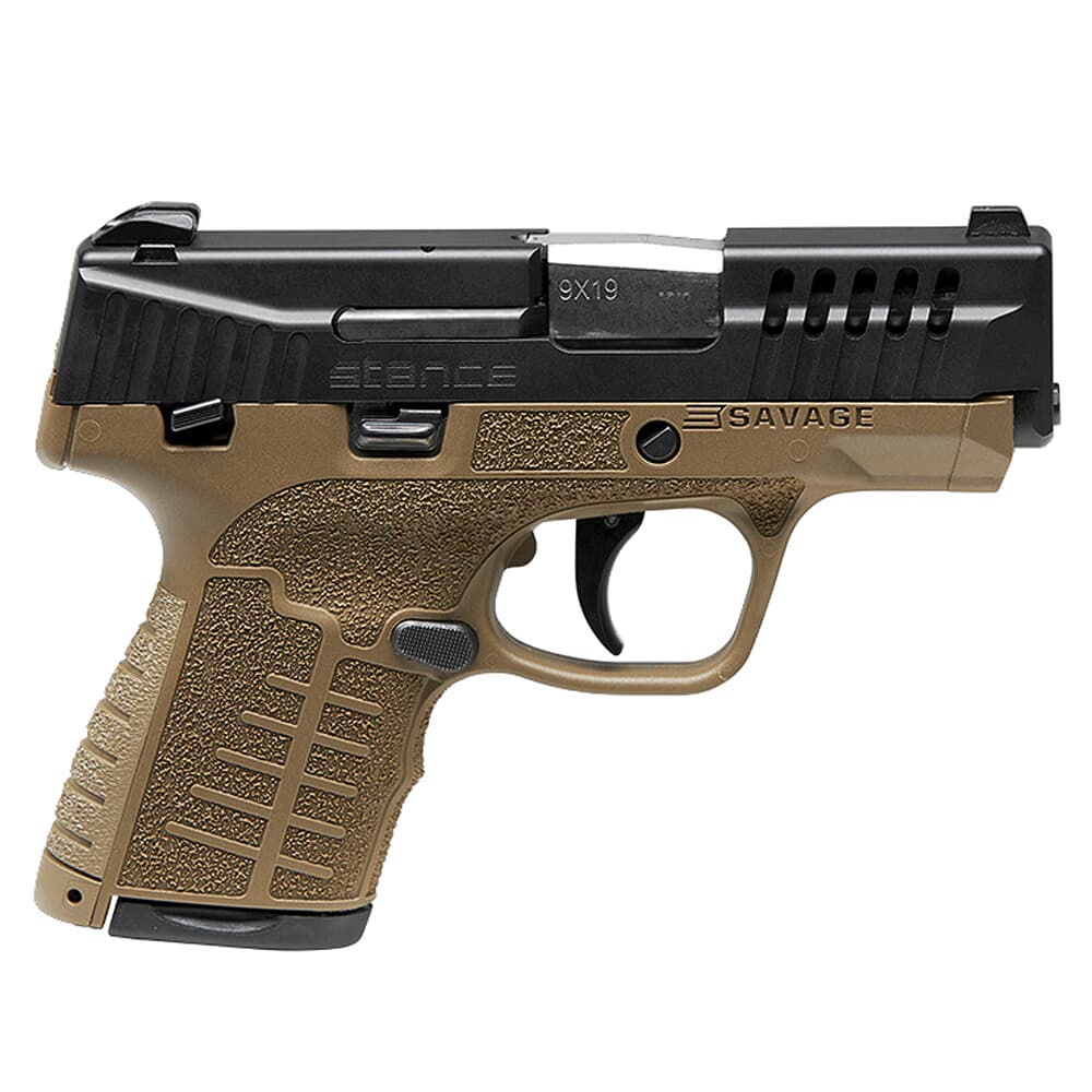 Savage Arms Stance MC9MS 9mm 3.2&quot; 1:10&quot; Bbl FDE Semi-Auto Pistol w/(1) 7rd &amp; (1) 10rd Mags 67038