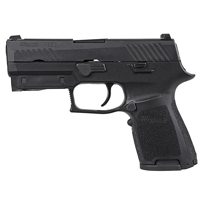 Sig Sauer P320 9mm 3.9&quot; Nitron Compact Black Striker Fired Contrast Sights Mod Poly Grip (2) 15rd Magazines LIMA320 Red Handgun 320C-9-B-LIMA-R