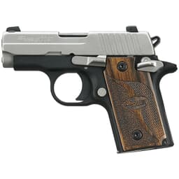 SAS, Two-Tone, Dehorning, SLITE Night Sights, Brown Goncalo Checkered Wood Grips 238-380-SAS