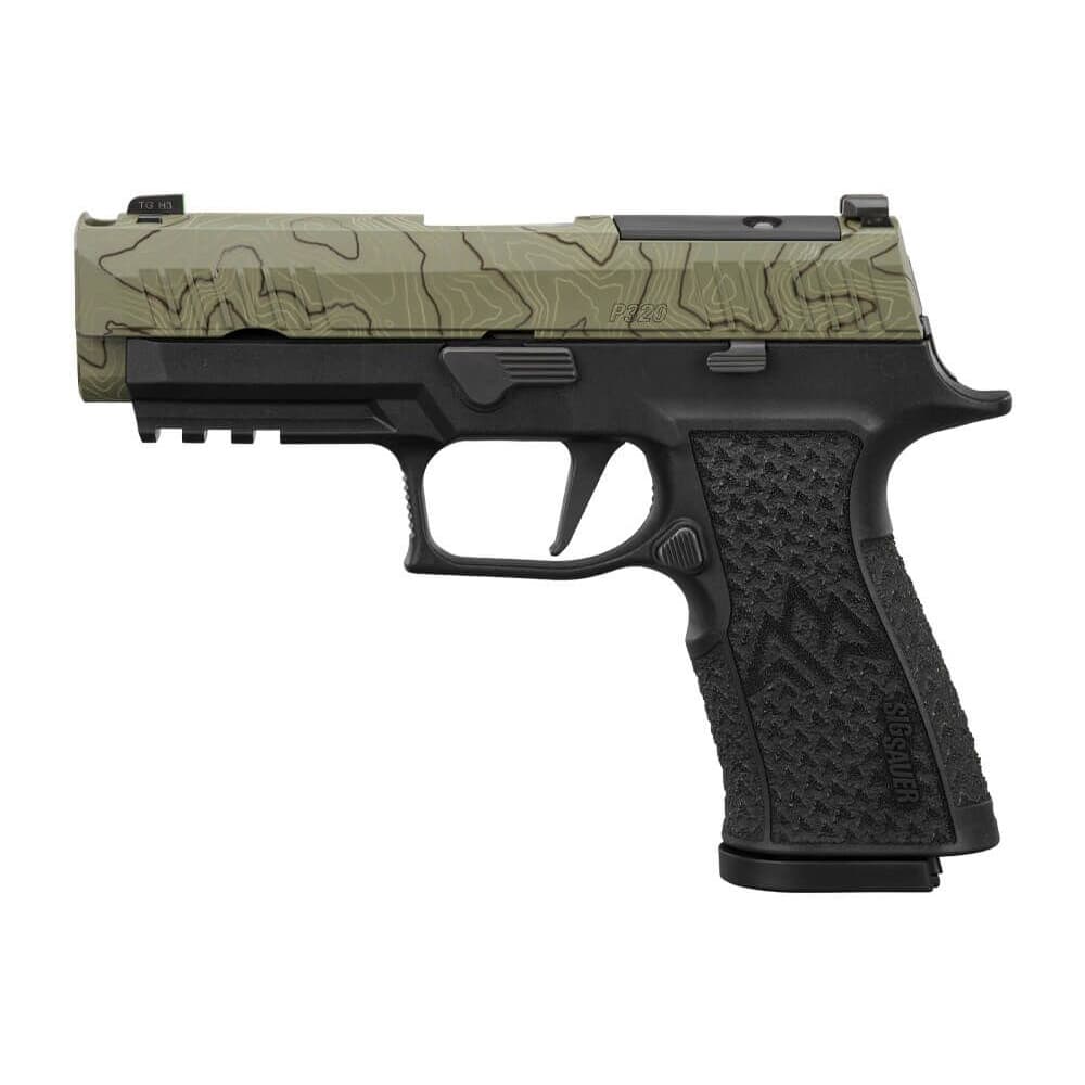 Sig Sauer P320 XTEN Carry Comp 10mm Auto 3.8&quot; Bbl Moss Green Optics Ready Pistol w/(2) 15rd Mags, XRAY3 &amp; Compensator 320XCA-10-COMP