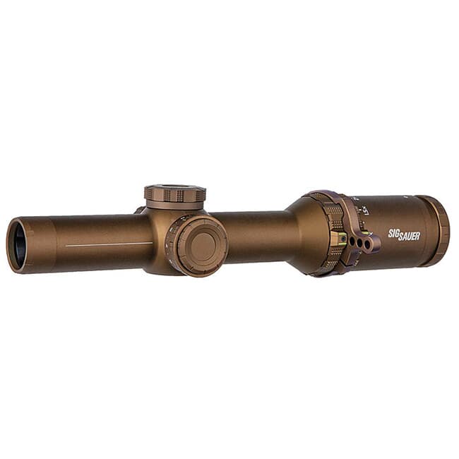 Sig Sauer TANGO6T Scope, 1-6x24mm, 30mm, SFP, Hellfire 3 Gun Illum Reticle, 0.2 Mrad Adj, Capped Turret, Fde SOT61238