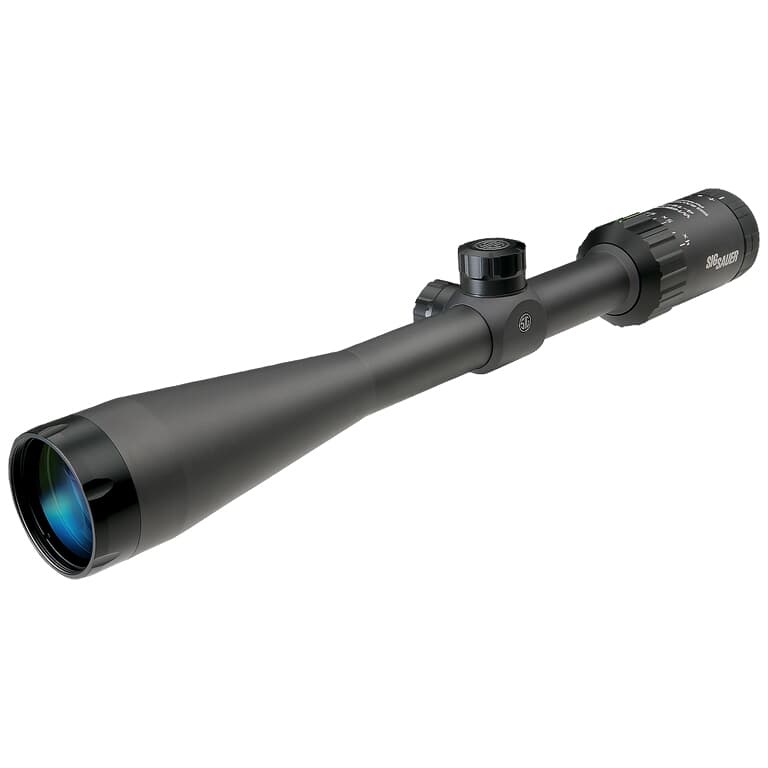 Sig Sauer WHISKEY3 Scope, 4-12x50mm, 1 In, SFP, BDC-1 Quadplex Reticle, 0.25 MOA Adj, Black SOW34203