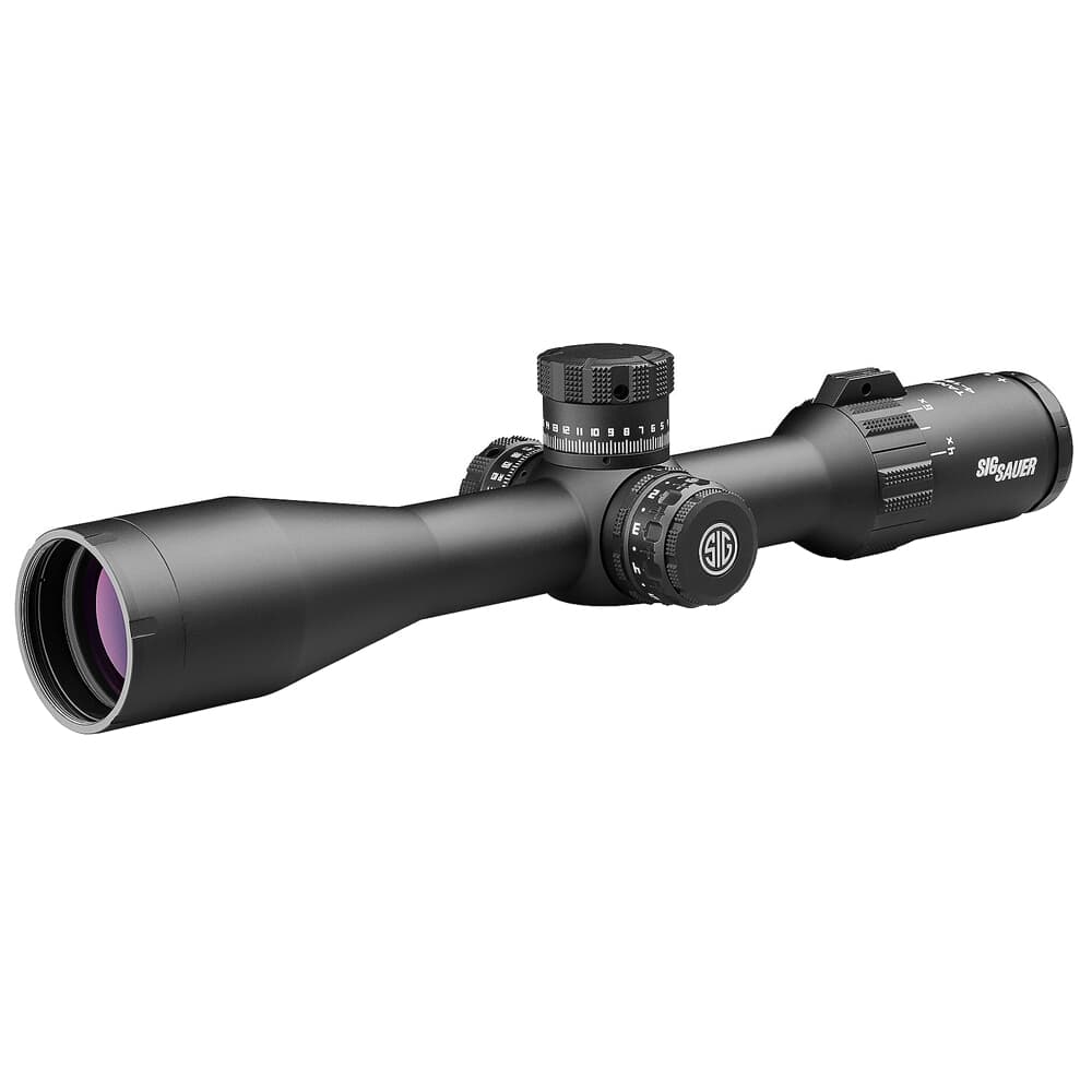 Sig Sauer TANGO4 Scope, 4-16x44mm, 30mm, FFP, Mrad Illum Reticle, Side Focus, 0.1 Mrad Adj, Black SOT44112