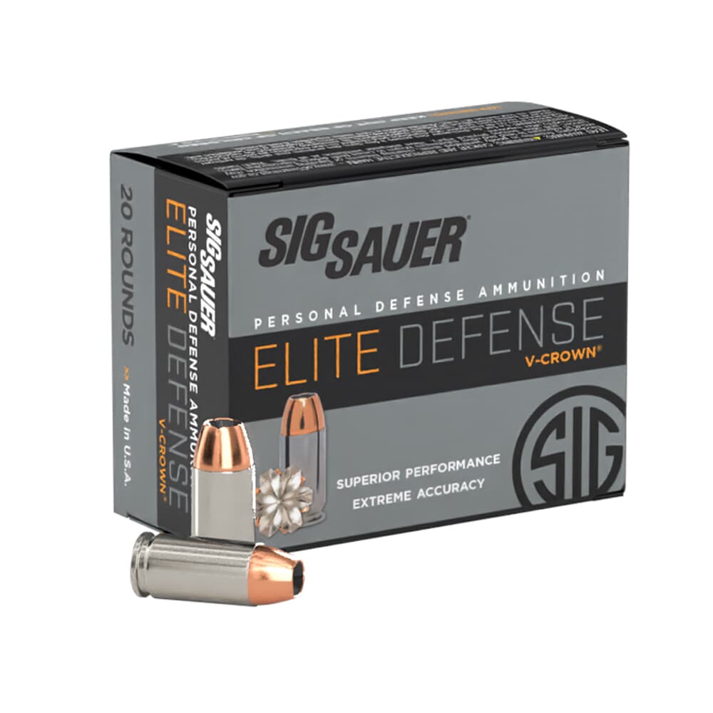 Sig Sauer Ammo .40 S&W 180gr Elite V-Crown Jacketed Hollow Point 20/Box E40SW2-20