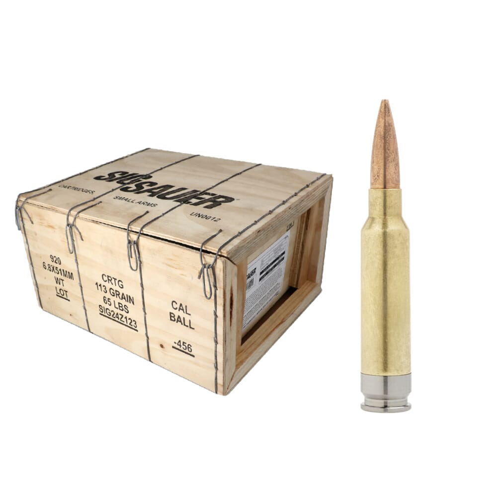 Sig Sauer Hybrid Ball .277 SIG FURY/6.8x51mm 113gr Ammo 920rds/Crate w ...