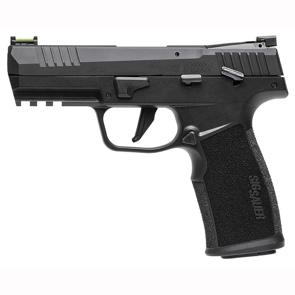 Sig Sauer P322 .22 LR 4&quot; Bbl Optics Ready SAO Black CA Compliant Pistol w/(2) 10rd Poly Mags &amp; Adj Fiber Optic Sights 322C-BAS-CA