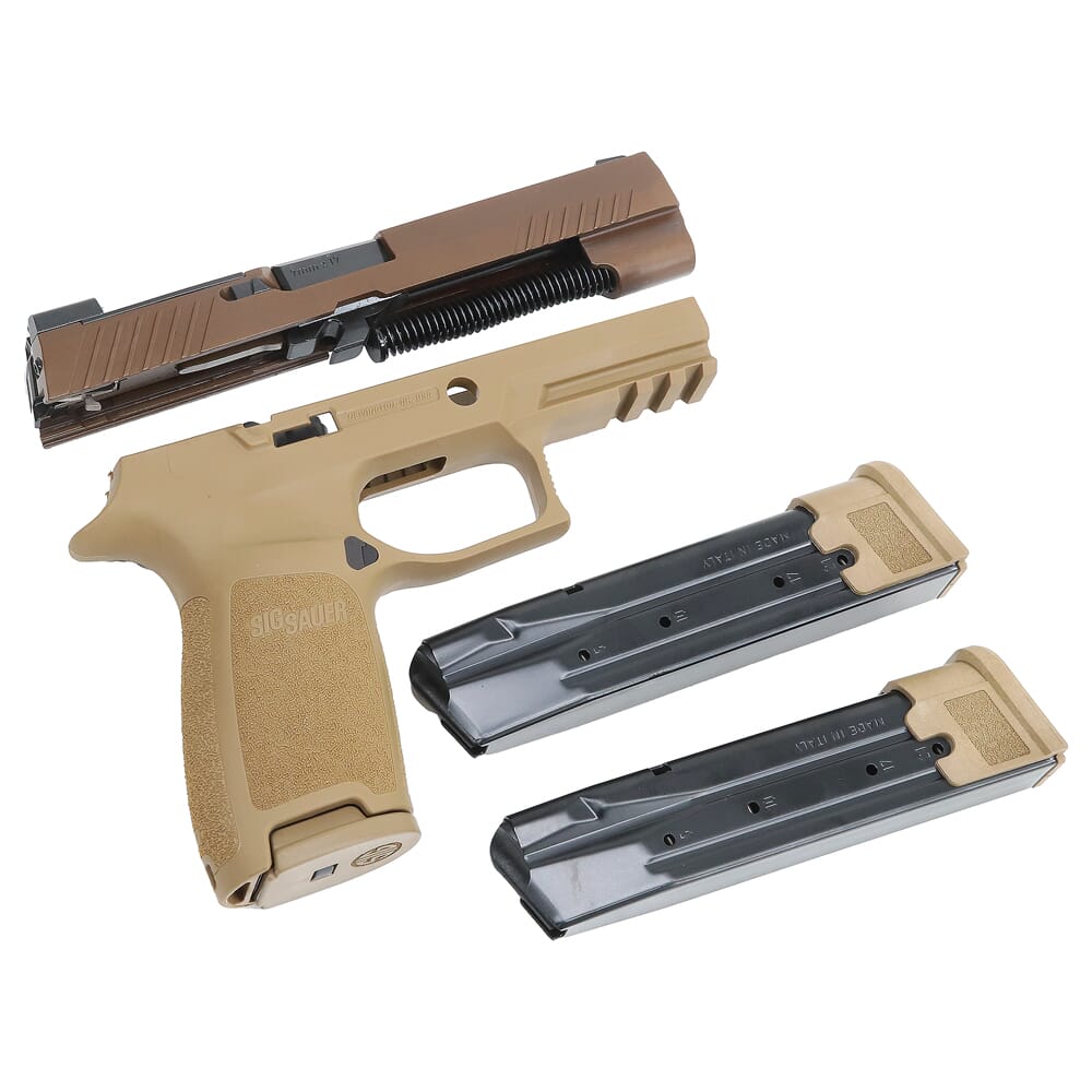 Sig Sauer Cal-X Kit P320-M17 9mm Full Coyote Caliber Exchange Kit w/(1) 17rd and (2) 21rd Mags 8900267