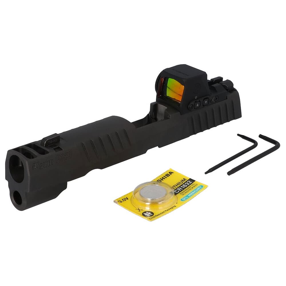 Sig Sauer P320 9mm 3.9&quot; Bbl Black Slide Assembly w/XRAY3 Sights, ROMEO-X PRO &amp; Integrated Compensator