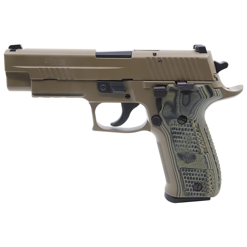 Sig Sauer P226 Scorpion 9mm DA/SA 4.4" CA Compliant FDE Pistol w/SIGLITE, SRT, Black/Green G10 Grip, and (2) 10rd Steel Mags 226R-9-SCPN-CA