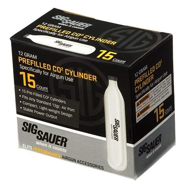 Sig Sauer Prefilled 12 Gram CO2 Cylinder (15/Pack) AC-12-15
