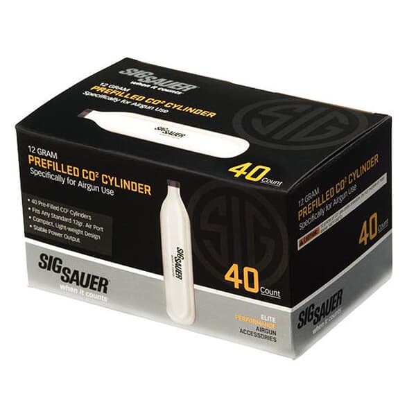 Sig Sauer Prefilled 12 Gram CO2 Cylinder (40/Pack) AC-12-40