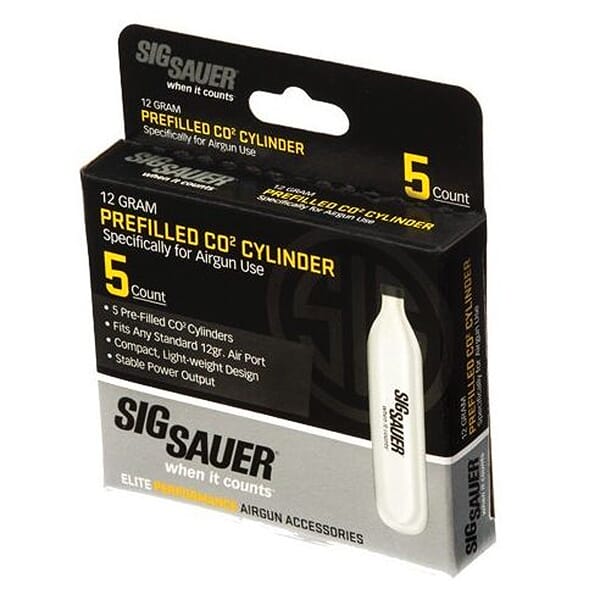Sig Sauer Prefilled 12 Gram CO2 Cylinder (5/Pack) AC-12-5