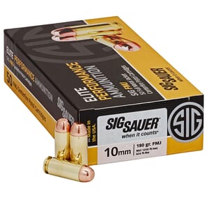 Sig Sauer Ammo 10mm 180gr Elite Ball Full Metal Jacket 50/Box E10MB1-50