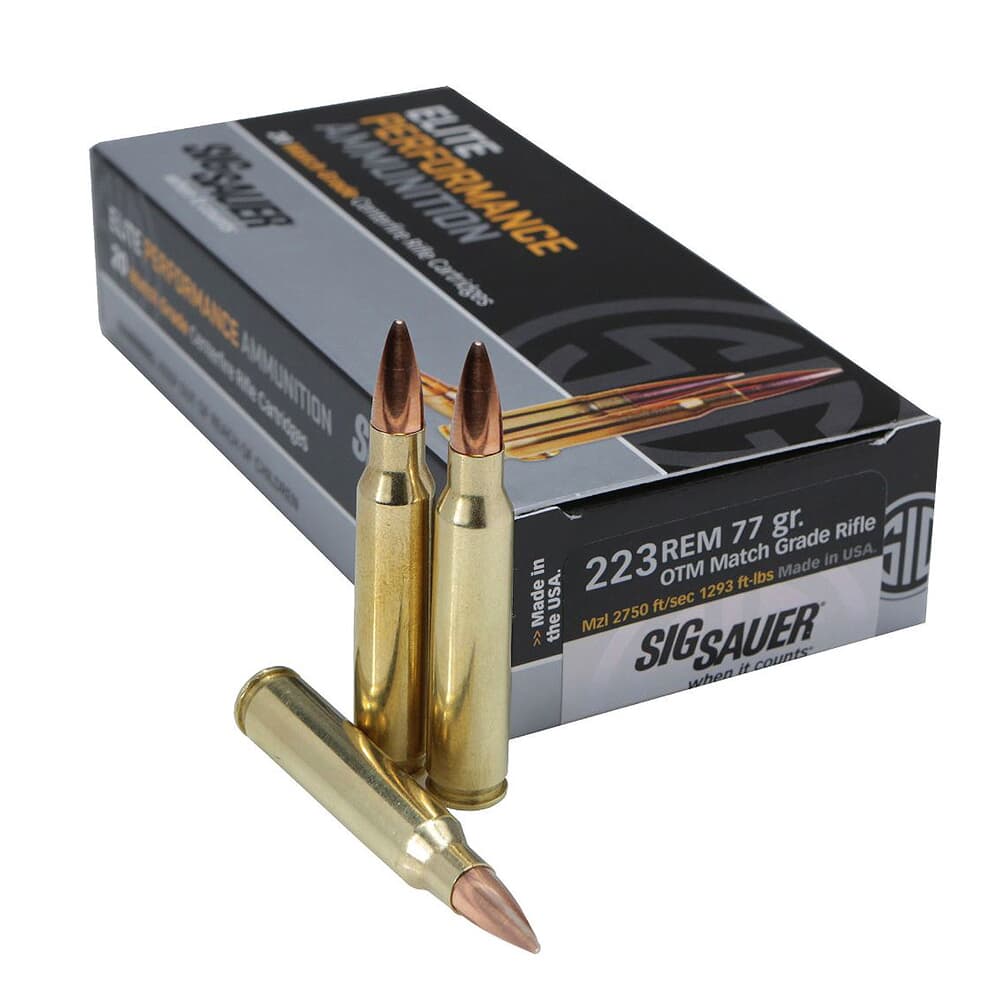 Sig Sauer Ammo .223 Rem Elite Match Grade 77gr OTM 20/Box E223M1-20