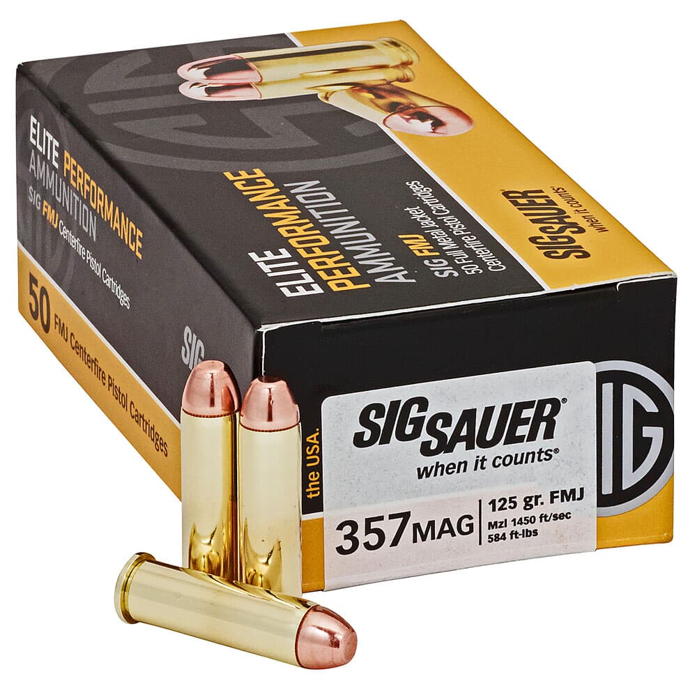 Sig Sauer Ammo .357 Mag 125gr Elite Ball Full Metal Jacket 50/Box E357MB-50