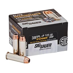 Sig Sauer Ammo Elite V-Crown .38 Special +P 125gr JHP 20/Box E38SP1-20
