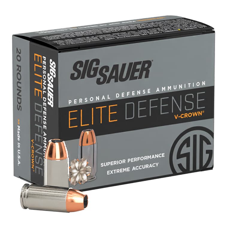 Sig Sauer Ammo .40 S&amp;W 165gr Elite V-Crown Jacketed Hollow Point 20/Box E40SW1-20