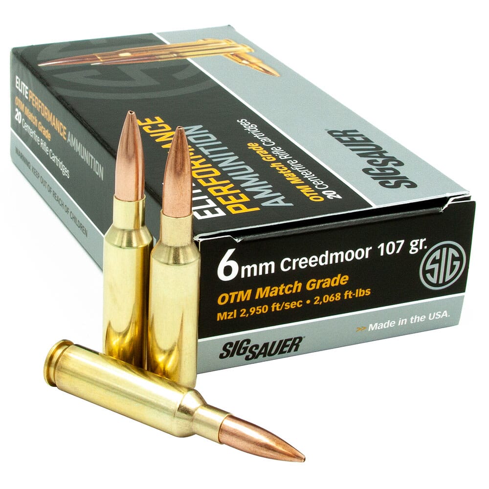 Sig Sauer Ammo 6mm Creedmoor 107gr Elite Match Grade OTM 20/Box E6MMCM2-20