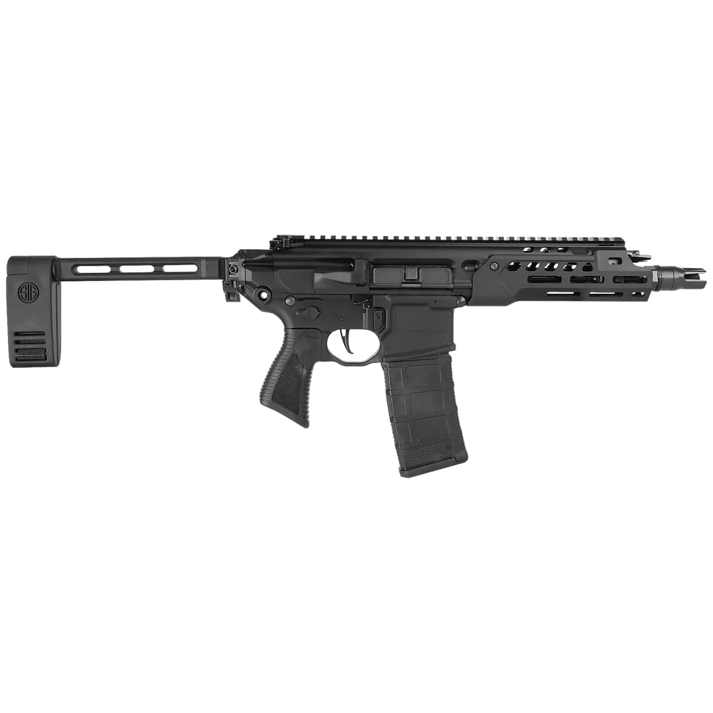 Sig Sauer MCX Rattler LT 5.56x45mm NATO 7.75&quot; 1:5&quot; CHF Bbl Black Pistol w/(1) 30rd Mag &amp; MCX/MPX Folding Pivoting Contour Brace PMCX-556N-7B-LT-PCB