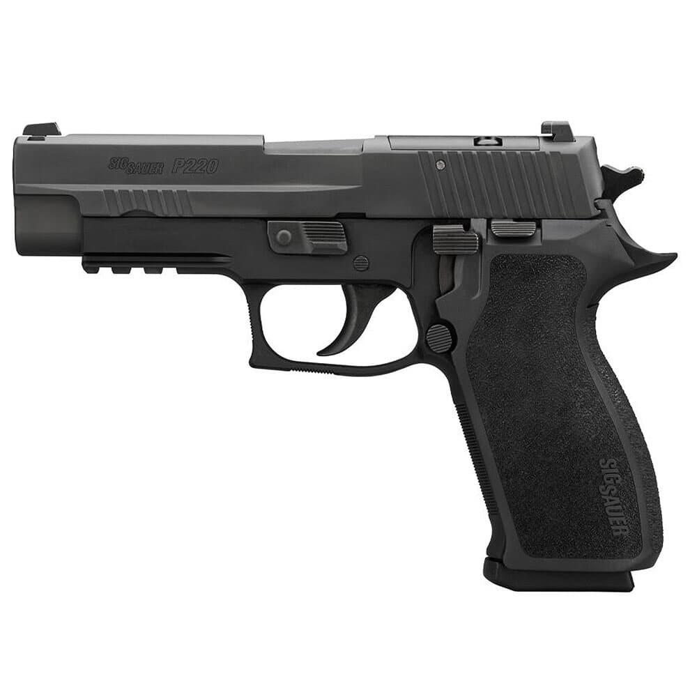 Sig Sauer P220 Elite Full-Size .45 ACP 4.4" Bbl Optics Ready Black DA/SA Pistol w/(2) 8rd Steel Mags, E2 Grip & SIGLITE 220R-45-BSE-R2