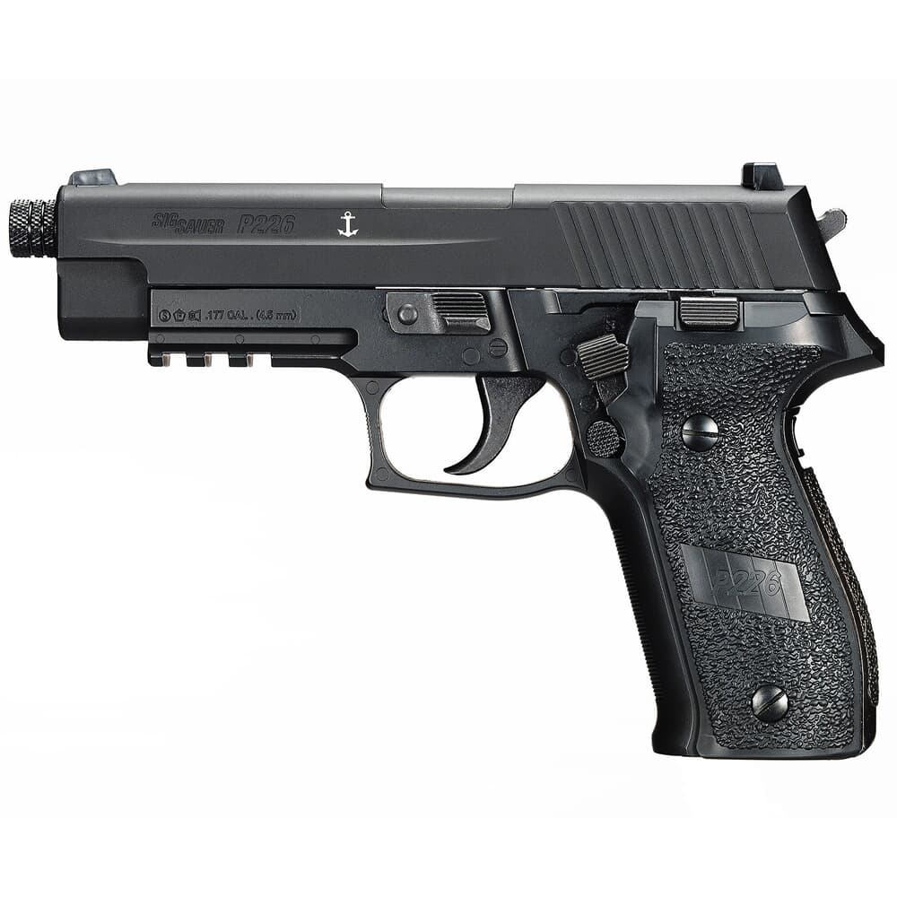 Sig Sauer P226 MK-25 Air .177 Cal 12gr CO2 Air Pistol w/(1) 16rd (8x2) Pellet Mag &amp; 3-Dot Fixed Sights AIR-226F-177-12G-16-BLK
