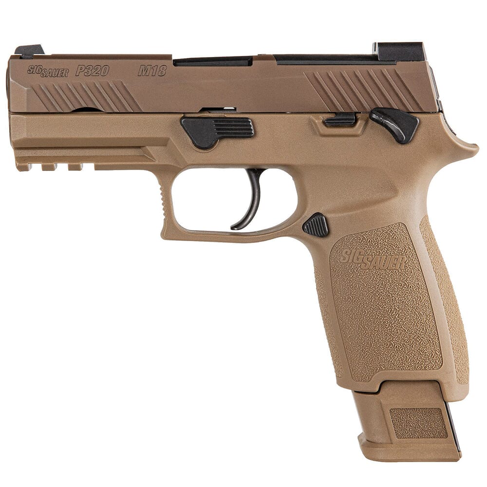 Sig Sauer P320 M18 Carry 9mm Optics Ready Coyote MS Pistol w/ (1) 17Rd & (2) 21Rd Mags 320CA-9-M18-MS