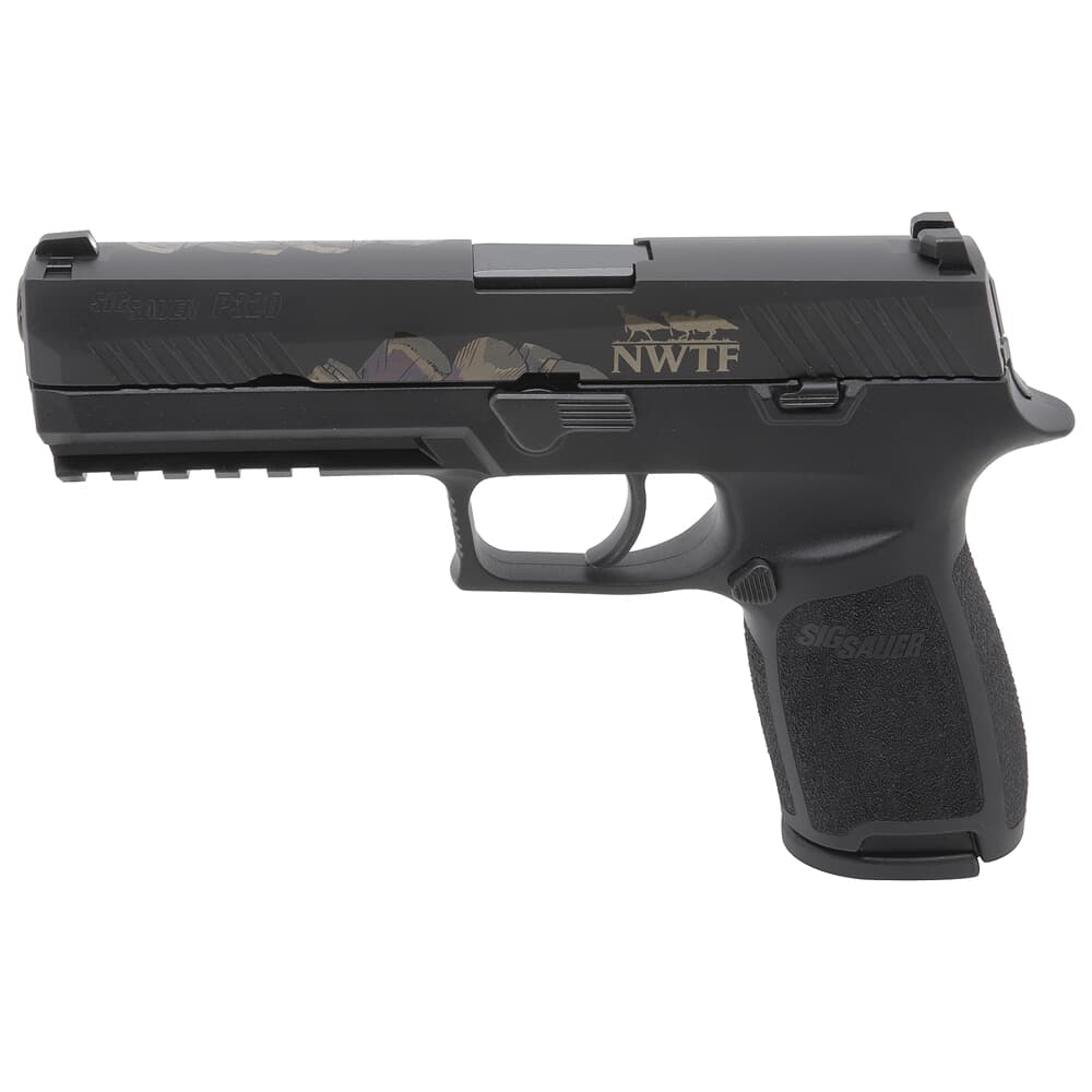 Sig Sauer P320 NWTF Engraved Edition 9mm 4.7" Nitron Black Contrast Sights Modular Polymer Grip (3) 17rd Magazines, Rail 320F-9-B-NWTF19