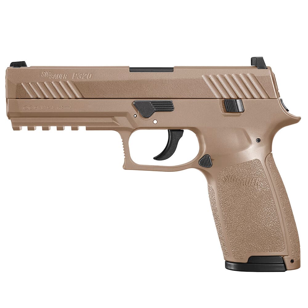Sig Sauer P320 Air .177 Cal 12gr CO2 Coyote Tan Air Pistol w/(1) 30rd Pellet Mag &amp; Contrast Poly Sights AIR-P320-177-30R-CYT