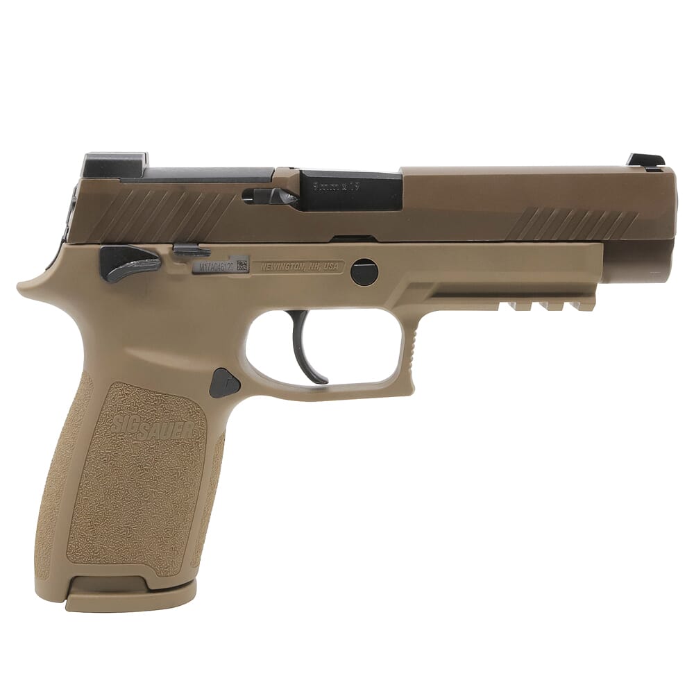 Sig Sauer P320 M17 9mm 4.7" Coyote MA Compliant Pistol w/SIGLITE, DP Pro Plate, (3) 10rd Steel Mags, and Rail 320F-9-M17-MS-MA