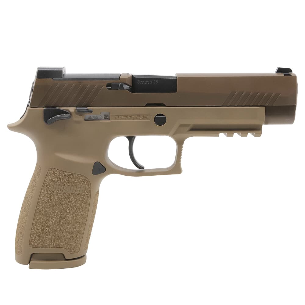 Sig Sauer P320 M17 9mm 4.7&quot; Coyote MA Compliant Pistol w/SIGLITE, DP Pro Plate, (3) 10rd Steel Mags, and Rail 320F-9-M17-MS-MA