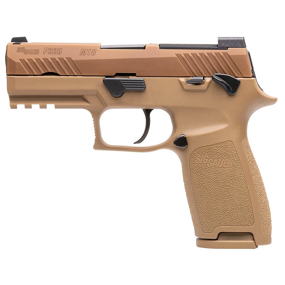 Sig Sauer P320 M18 Carry 9mm 3.9&quot; Bbl Optics Ready Coyote MS Pistol w/(3) 10rd Mags 320CA-9-M18-MS-CA