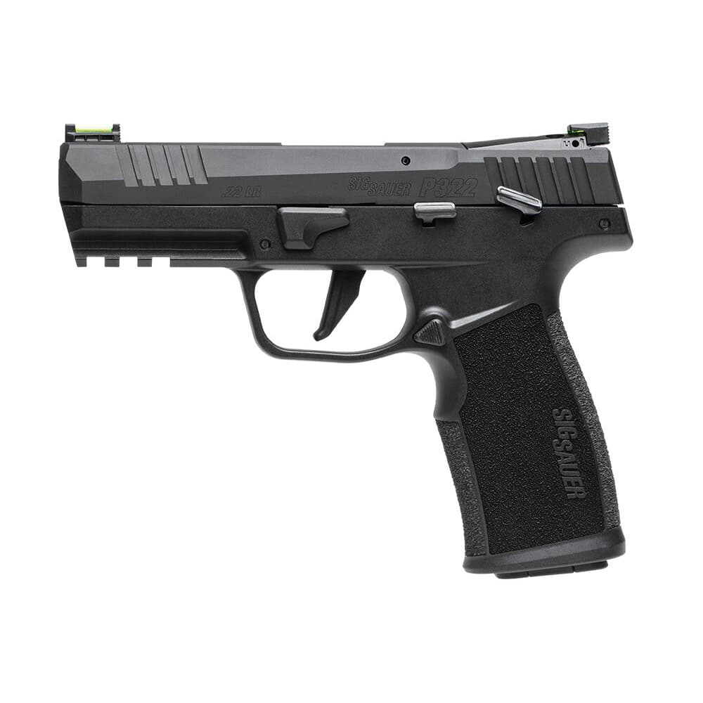 Sig Sauer P322 .22 LR 4&quot; Bbl Optics Ready Manual Safety Black SAO Pistol w/(2) 20rd Mags 322C-BAS