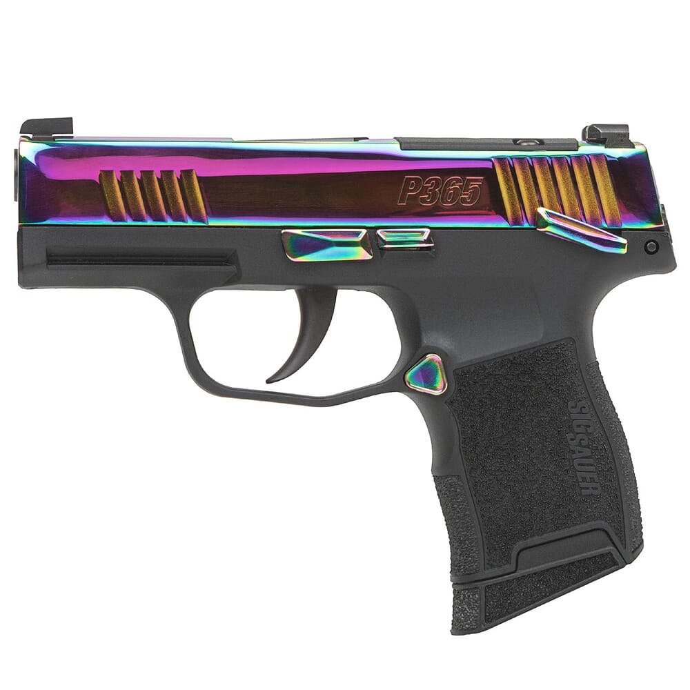 Sig Sauer P365X Rainbow 9mm 3.1" Bbl Optic Ready Manual Safety Pistol w/(2) 12rd Mags, XRAY3 & Rainbow Titanium Slide 365X-9-RBT-MS