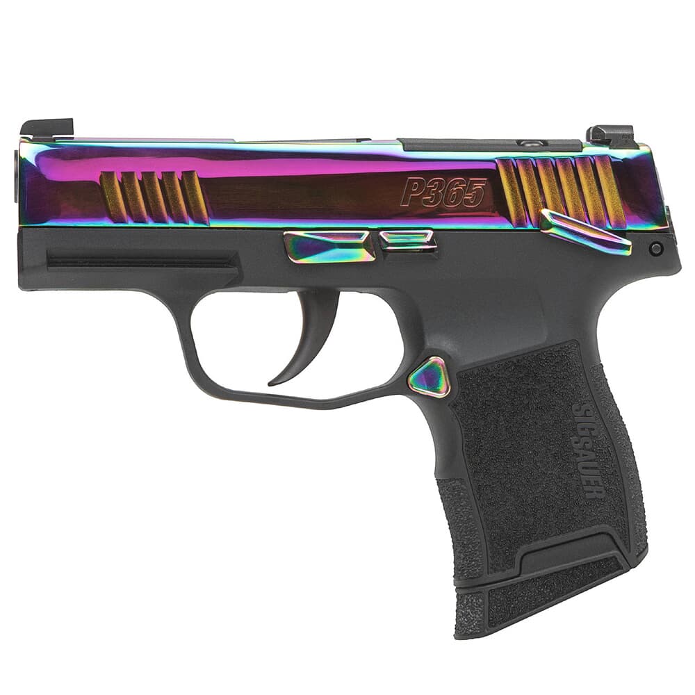 Sig Sauer P365X Rainbow 9mm 3.1&quot; Bbl Optic Ready Manual Safety Pistol w/(2) 12rd Mags, XRAY3 &amp; Rainbow Titanium Slide 365X-9-RBT-MS