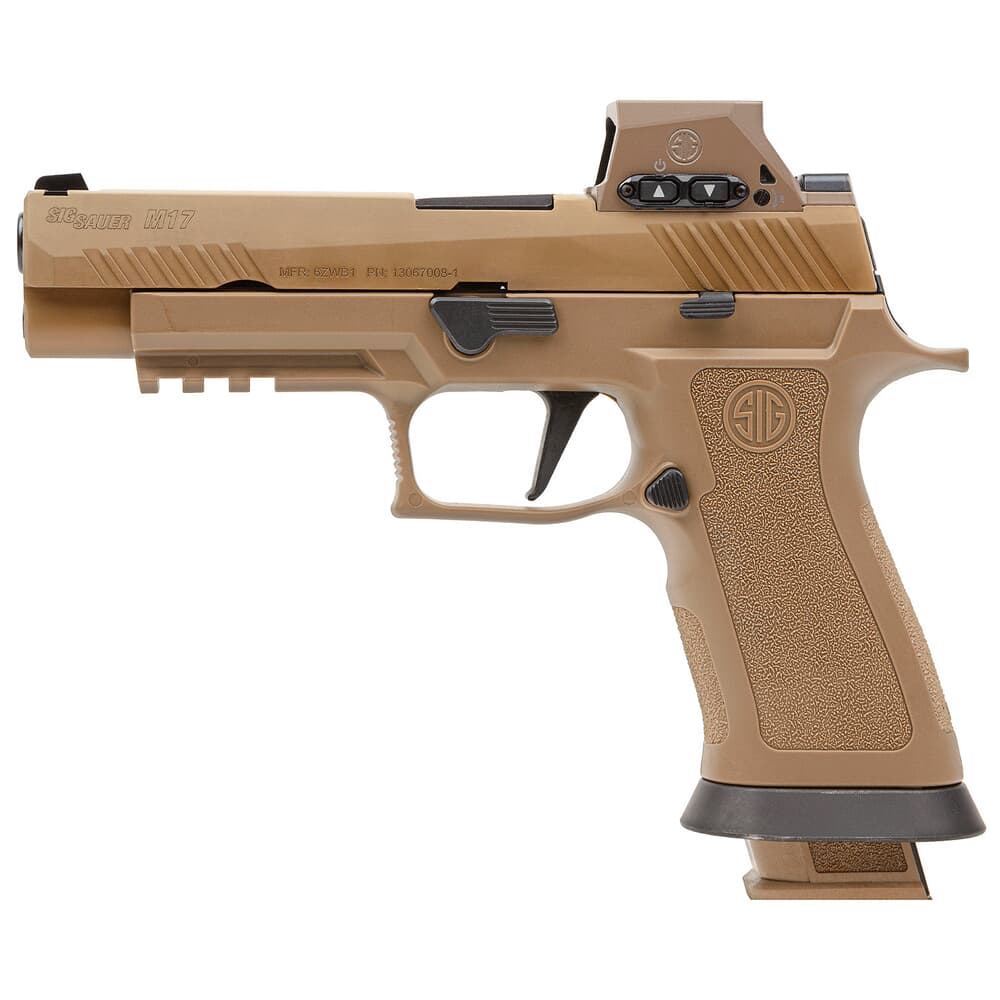 Sig Sauer M17X Series RX 4.7&quot; Bbl 9mm Coyote MS Pistol w/ROMEOM17 &amp; (3) 21rd Mags M17X-9-RX