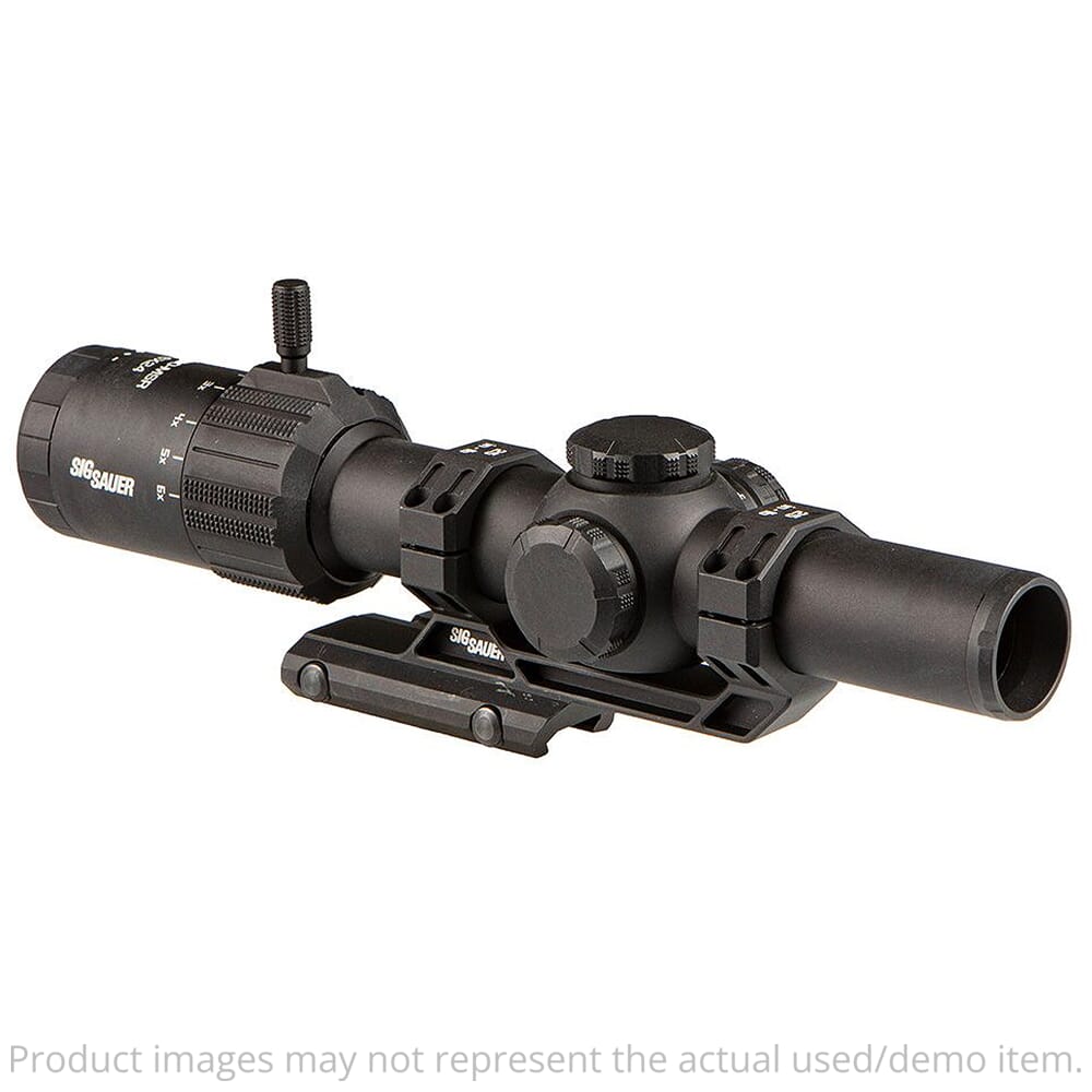 Sig Sauer Tango MSR 1-6x24mm Illuminated MSR-BDC6 SFP Black Riflescope w/Alpha-MSR Cantilevered Black Mount SOT61000 Scratched Tube - Never Mounted UA4766 