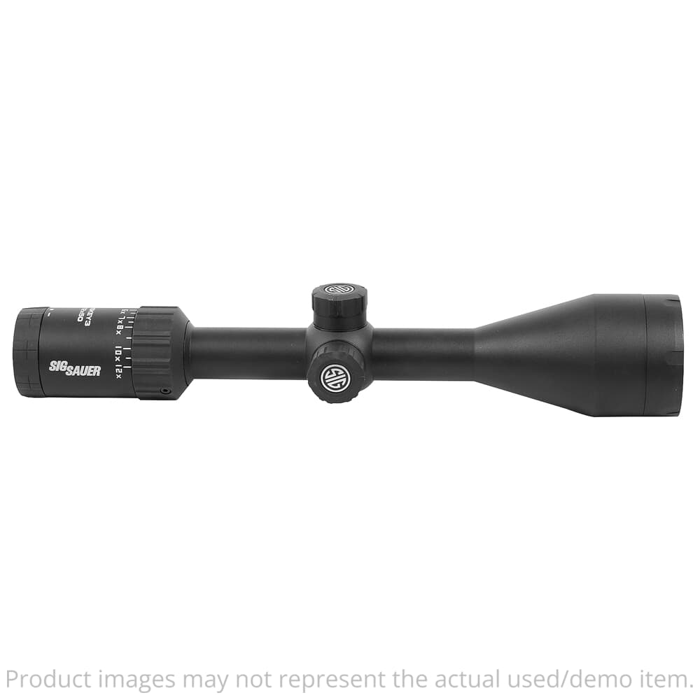 Sig Sauer WHISKEY3 Scope, 4-12x50mm, 1 In, SFP, Quadplex Reticle, 0.25 MOA Adj, Black SOW34201 USED LIKE NEW RING MARKS UA1909