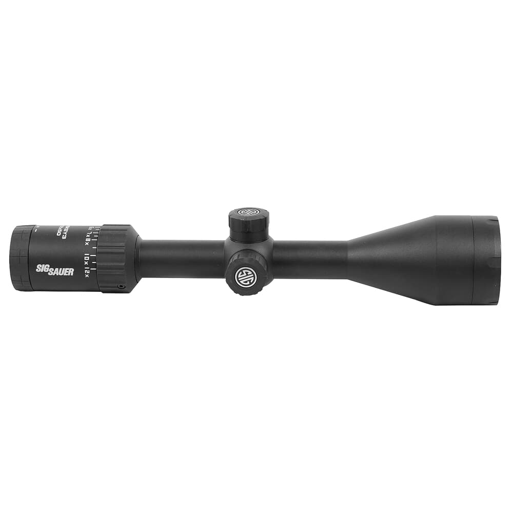 Sig Sauer WHISKEY3 Scope, 4-12x50mm, 1 In, SFP, Quadplex Reticle, 0.25 MOA Adj, Black SOW34201 USED Slight ring marks