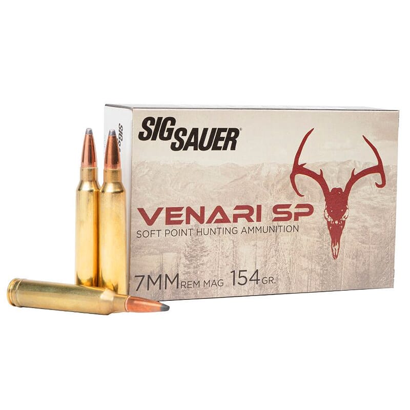 Sig Sauer Ammo 7mm Rem Mag 154gr Venari Soft Point 20/Box V7MMSP154-20